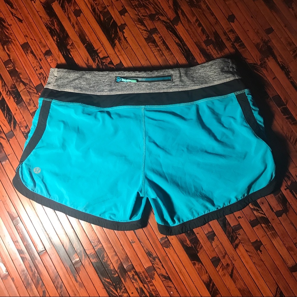 lululemon athletica Turquoise and Gray Athletic Shorts